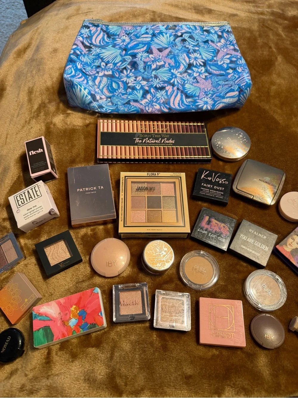 Assorted Neutral & Rosy Eyeshadows/highlighter/Blushes - Mixed Brands